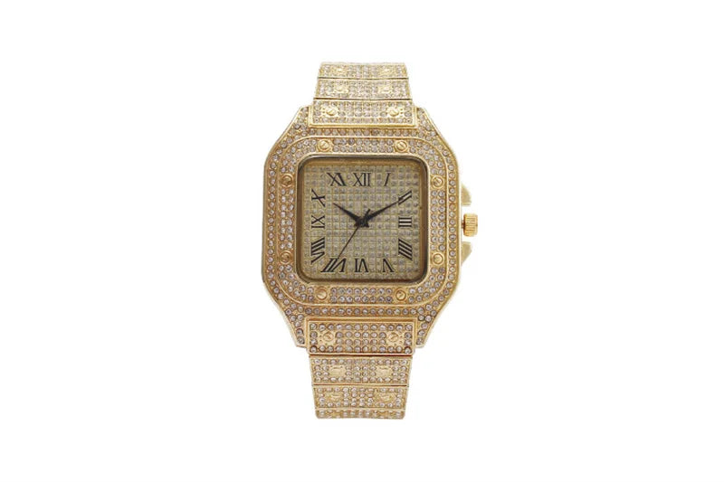 Unisex Crystal Look Square Quartz Watch