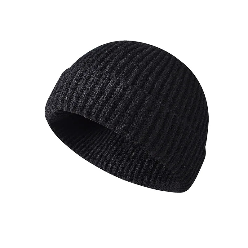 Unisex Ribbed Solid-Color Knit Beanie