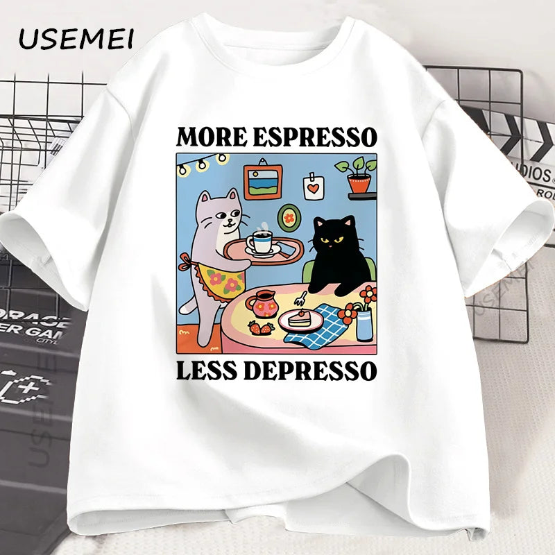 Tees Casual Short Sleeve Tops for Coffee Lovers Women