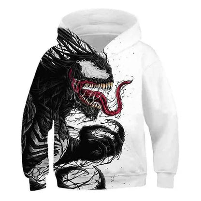 Girls Spring Marvel Spider-Man Venom Hoodie Superhero 3D Print Baby Boy Clothes Kids Casual Sportswear Hooded