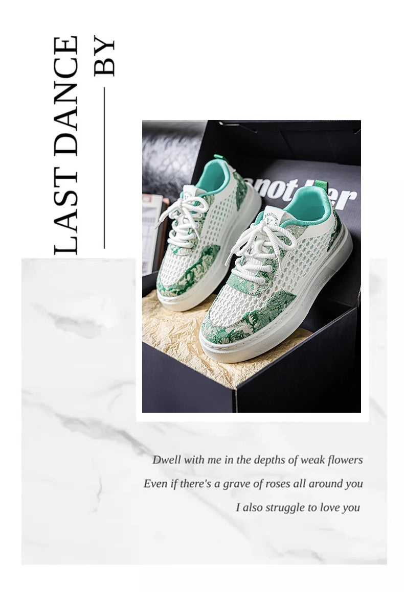 New Sneakers Casual Mens Designer Ethnic Style Board Shoes Fashion Fabric Breathable Increased Internal Flat Platform Shoes39-44