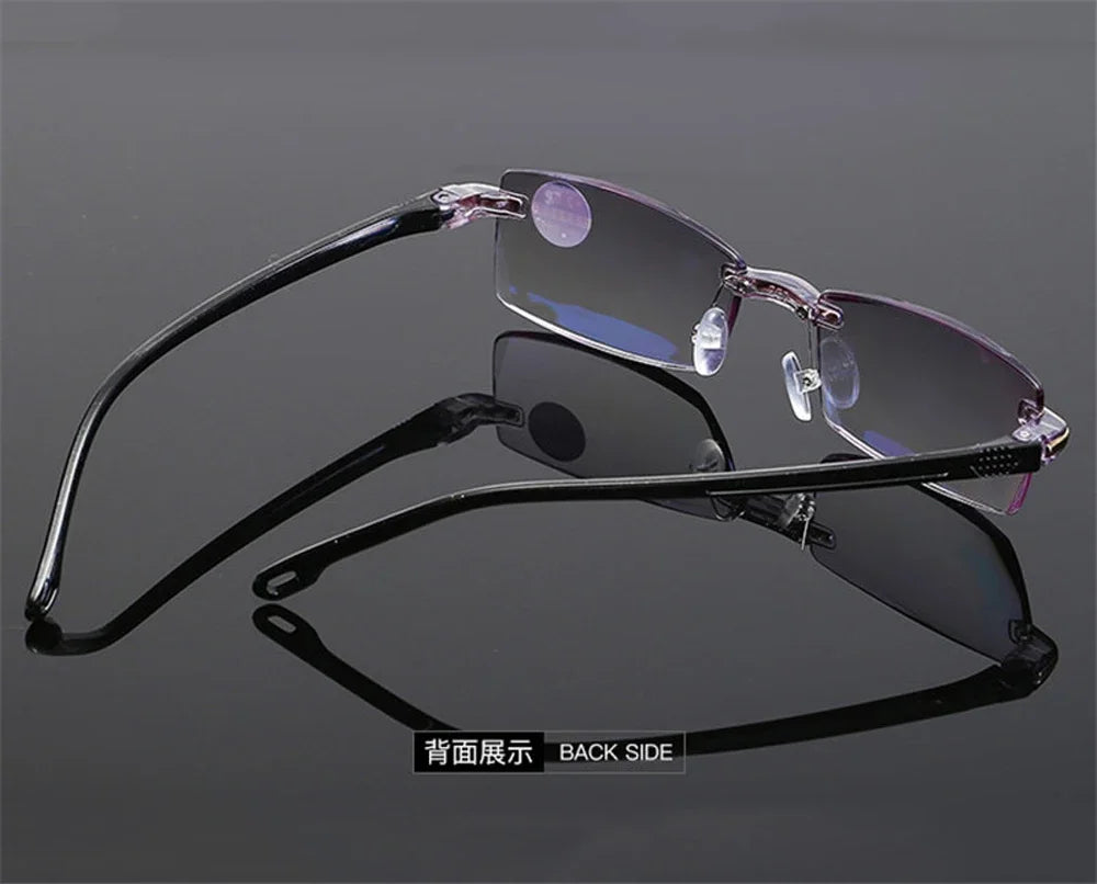 Reading Glasses Men Anti Blue Rays Presbyopia Goggles Women Vintage Rimless Eyewear Diopter +1.0 1.5 2.0 2.5 3.0 3.5 4.0 Окуляри