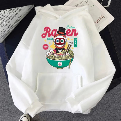 Hoodie Digital Circus Jax Ramen Fashionable and Fun Women Caine Pomni Hoodie Men Cute Rabbit Noodle Printed Hoodie