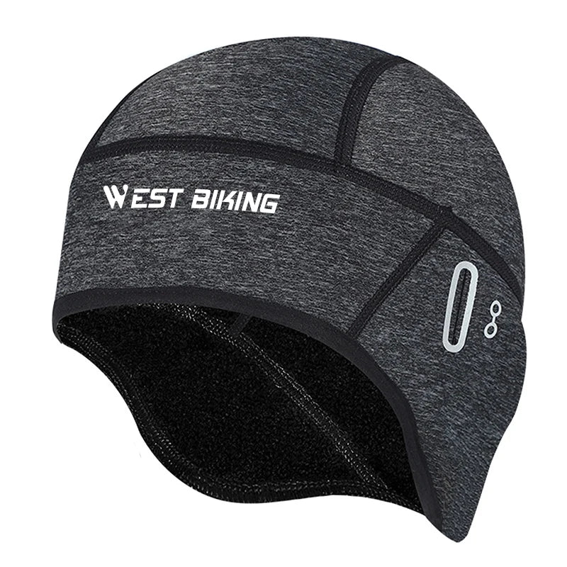 WEST BIKING Winter Fleece Cycling Cap Windproof Thermal Skull Cap Helmet
