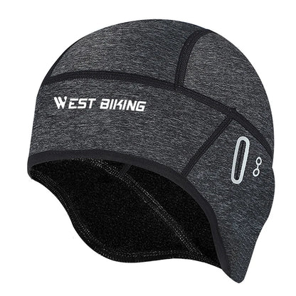 WEST BIKING Winter Fleece Cycling Cap Windproof Thermal Skull Cap Helmet