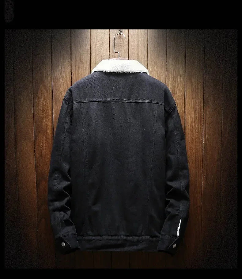 Men Winter Jean Jackets Outerwear Warm Denim Coats New Men Large Size Wool Liner Thicker Winter Denim Jackets