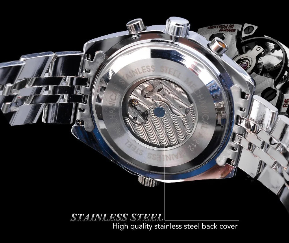 High-End Men's Watches Are a Stylish and Functionally Practical Mechanical Timepiece Made of Stainless Steel, Featuring a Hollow Design and a Large Dial. Its Attractive Appearance Makes It Suitable for Everyday Gifts, and It