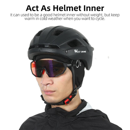 WEST BIKING Winter Fleece Cycling Cap Windproof Thermal Skull Cap Helmet