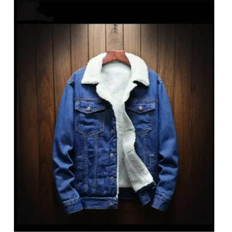 Men Winter Jean Jackets Outerwear Warm Denim Coats New Men Large Size Wool Liner Thicker Winter Denim Jackets