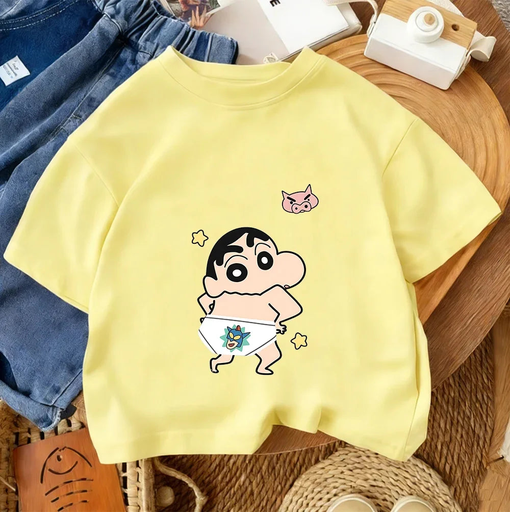 Summer Trendy Casual Tee Cute Cartoon Print tops