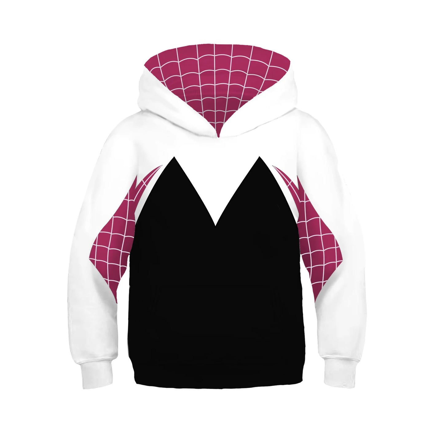 Anime 3D Printed Spider Gwen Hoodie Movie Cosplay Costume Hooded Pullover Kids Streetwear Child Halloween Party Cloak Sweatshirt