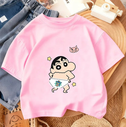 Summer Trendy Casual Tee Cute Cartoon Print tops