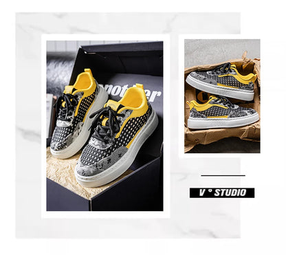 New Sneakers Casual Mens Designer Ethnic Style Board Shoes Fashion Fabric Breathable Increased Internal Flat Platform Shoes39-44