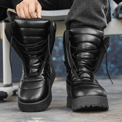Men's high top sneakers for autumn and winter, thick, warm, versatile, trendy, bread shoes, casual sports shoes, snow boots