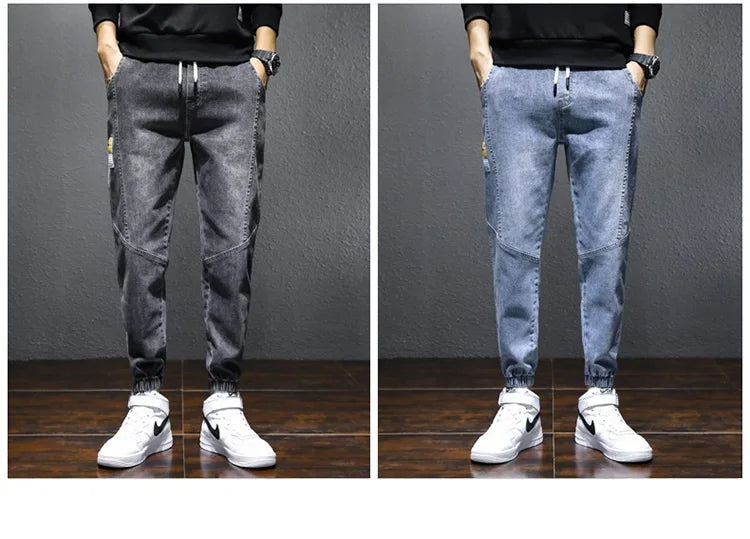 Mens Jeans Harem Pants Fashion Pockets Desinger Loose fit Baggy Moto Jeans Men Stretch Retro Streetwear Relaxed Tapered Jeans