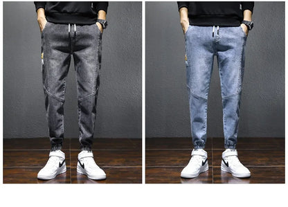 Mens Jeans Harem Pants Fashion Pockets Desinger Loose fit Baggy Moto Jeans Men Stretch Retro Streetwear Relaxed Tapered Jeans
