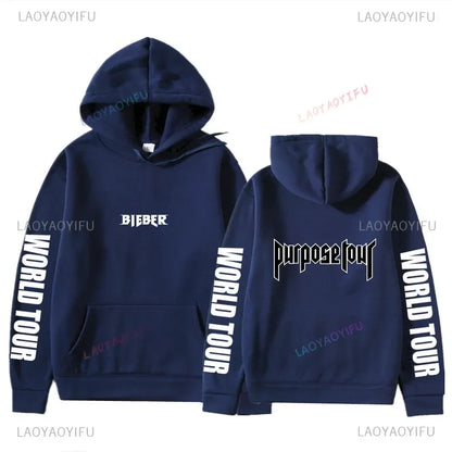 Hoodies Men Justin Bieber Purpose Tour fashion Print Hip Hop Streetwear Fleece Warm Hoody Men Women Pullover Hoodie Sweatshirt