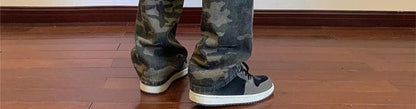Jeans for Men Spliced Cargo Male Cowboy Pants Camouflage Trousers Punk Straight Xs Y 2k Vintage New in Retro 2025 Trend Baggy