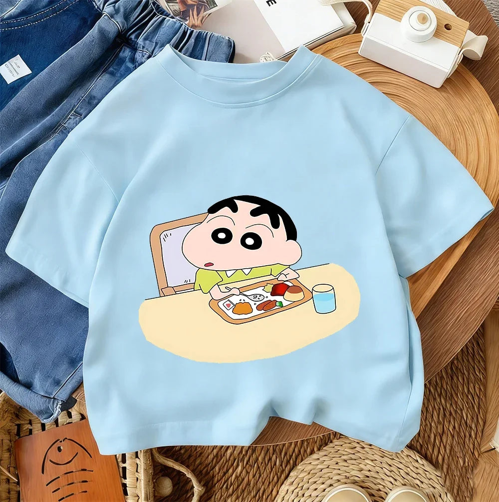 Summer Trendy Casual Tee Cute Cartoon Print tops
