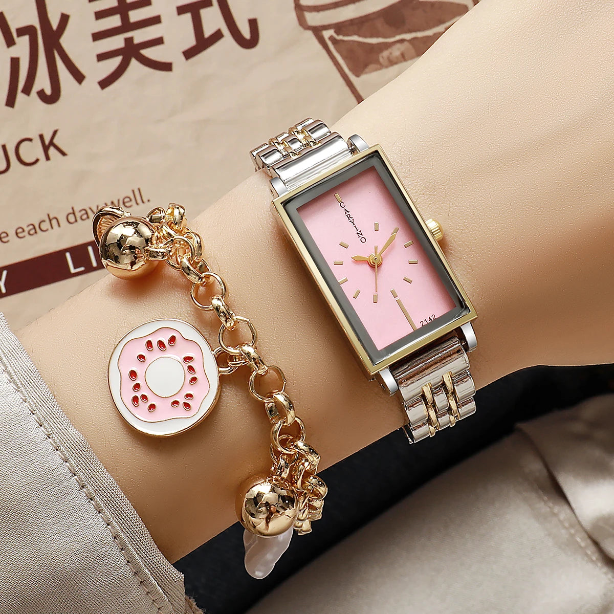 Womens Watch Fashion Dress Female Watches for Women Analog Quartz Stainless Steel Waterproof Luminous Two Tone Ladies Wristwatch