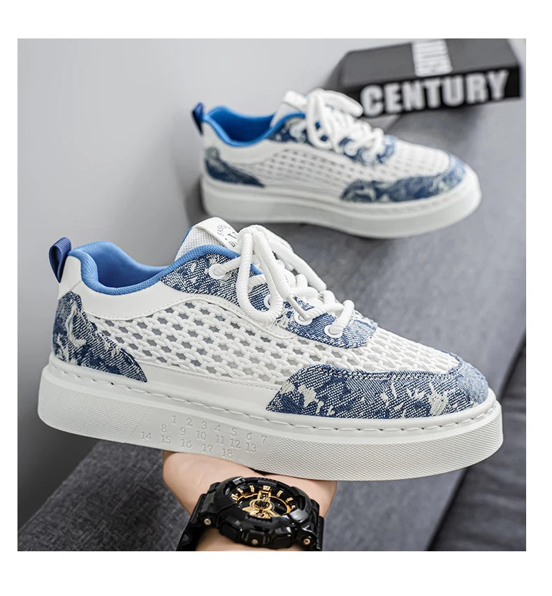 New Sneakers Casual Mens Designer Ethnic Style Board Shoes Fashion Fabric Breathable Increased Internal Flat Platform Shoes39-44