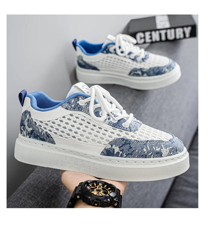 New Sneakers Casual Mens Designer Ethnic Style Board Shoes Fashion Fabric Breathable Increased Internal Flat Platform Shoes39-44