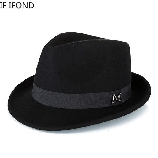 Men Winter Thick Warm Felt Fedora Hats Wool