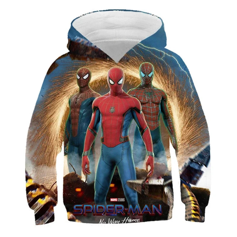 Girls Spring Marvel Spider-Man Venom Hoodie Superhero 3D Print Baby Boy Clothes Kids Casual Sportswear Hooded