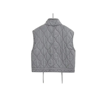 2026 Autumn Winter Fashion Washing Waistcoat Vintage Sleeveless Female Outerwear Chic Vest Tank Top Women Standing Collar Light