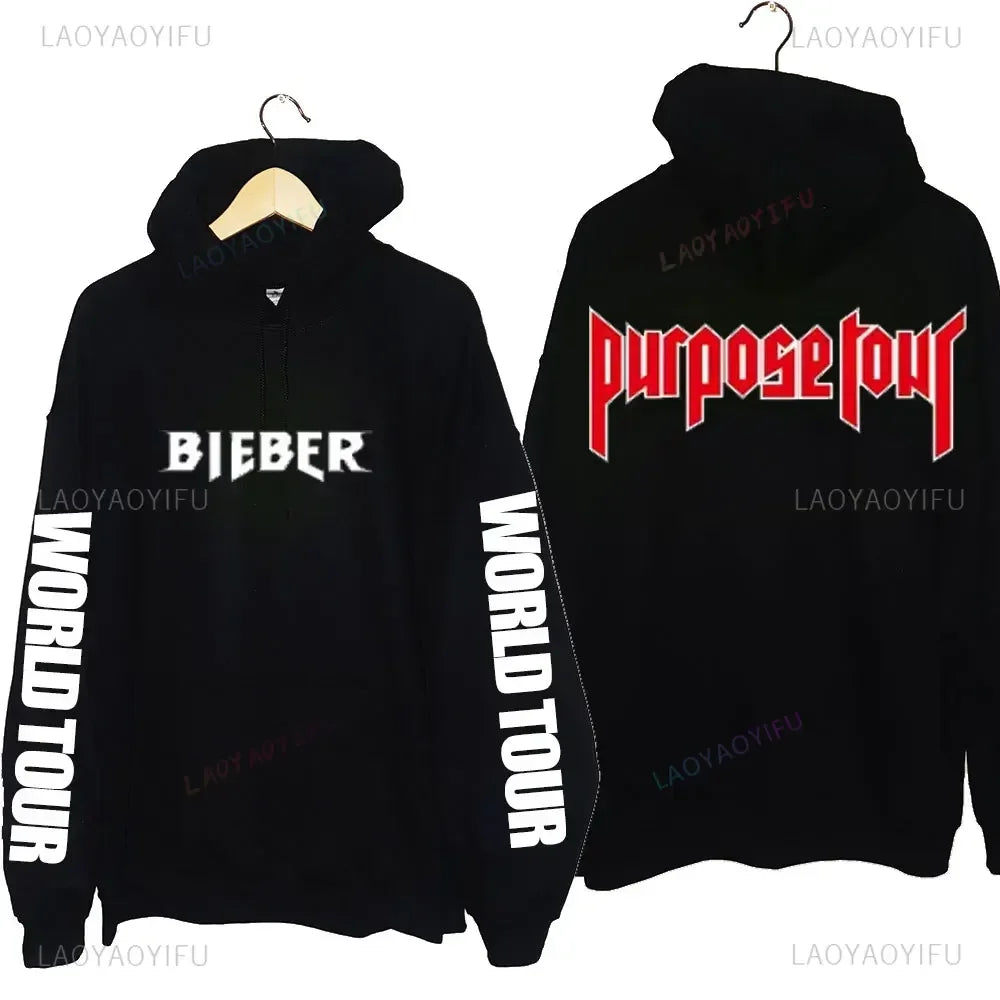 Hoodies Men Justin Bieber Purpose Tour fashion Print Hip Hop Streetwear Fleece Warm Hoody Men Women Pullover Hoodie Sweatshirt