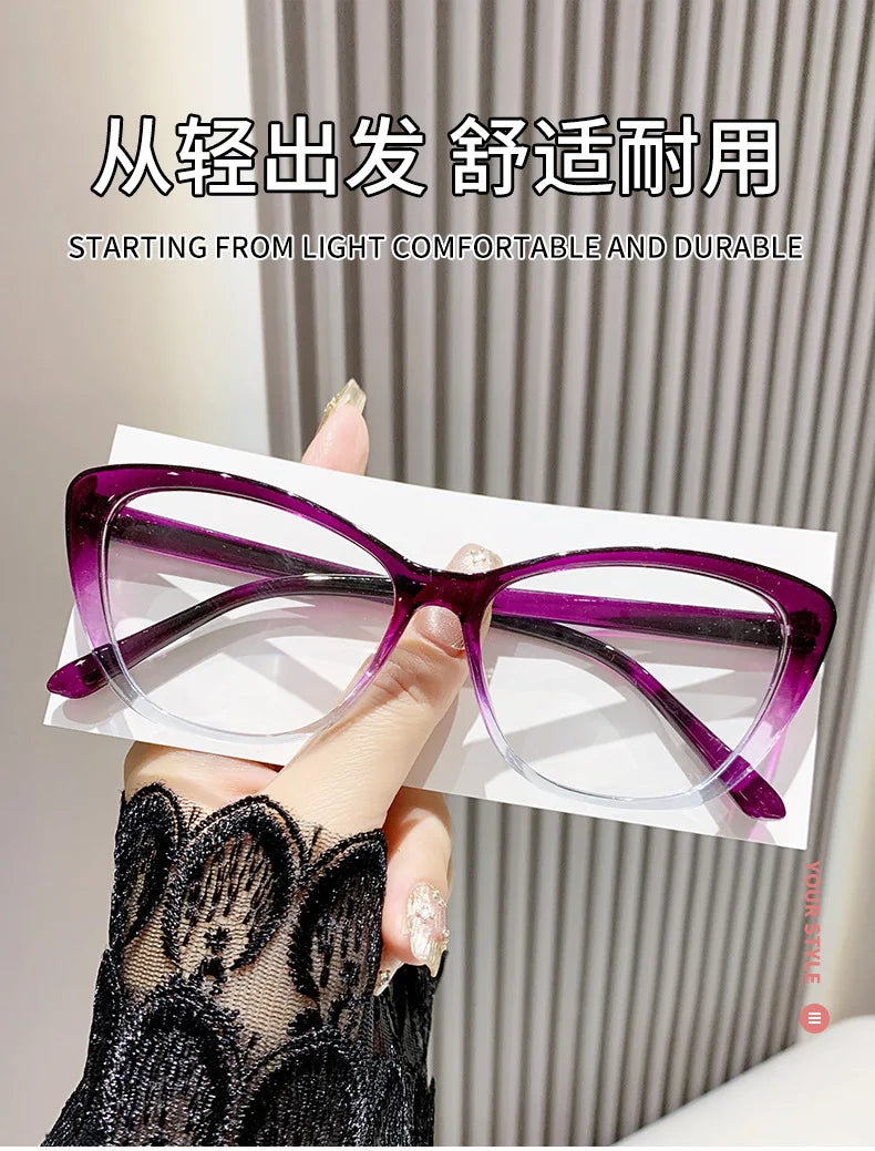 Fashion Ladies Reading Glasses Women Men Trendy Luxury Design Presbyopia Eyeglasses Cat Eye Anti-blue Light Eyewear for Female