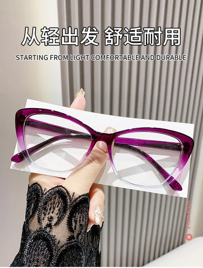 Fashion Ladies Reading Glasses Women Men Trendy Luxury Design Presbyopia Eyeglasses Cat Eye Anti-blue Light Eyewear for Female