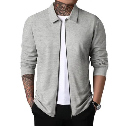 Outerwear Men's Autumn New Youth Waffle Lapel Slim Cardigan Men's Jacket  Ropa De Hombre Techwear Baseball Jacket Jaquetas
