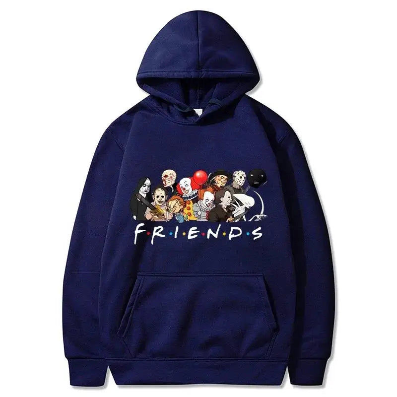 Halloween Hoodies Men Fashion Long Sleeve Friends Sweatshirts Women Novelty Horror Movie Casual Harajuku Pullovers Sudaderas