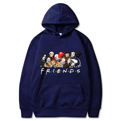 Halloween Hoodies Men Fashion Long Sleeve Friends Sweatshirts Women Novelty Horror Movie Casual Harajuku Pullovers Sudaderas