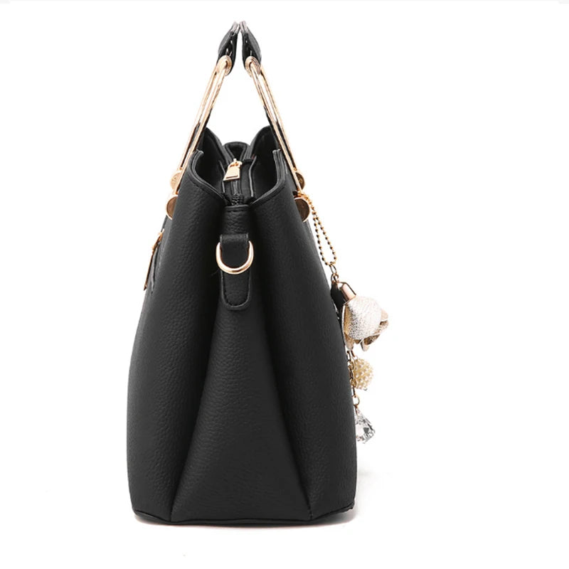 Luxury Handle Bags For Women PU Leather Pendant Crossbody