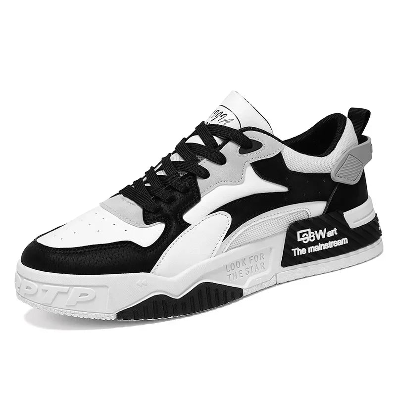 Men's Sneakers Men's Comfortable Platform Shoes 2024 Trend Lace-up Vulcanized Shoes White Casual Sneakers Zapatillas
