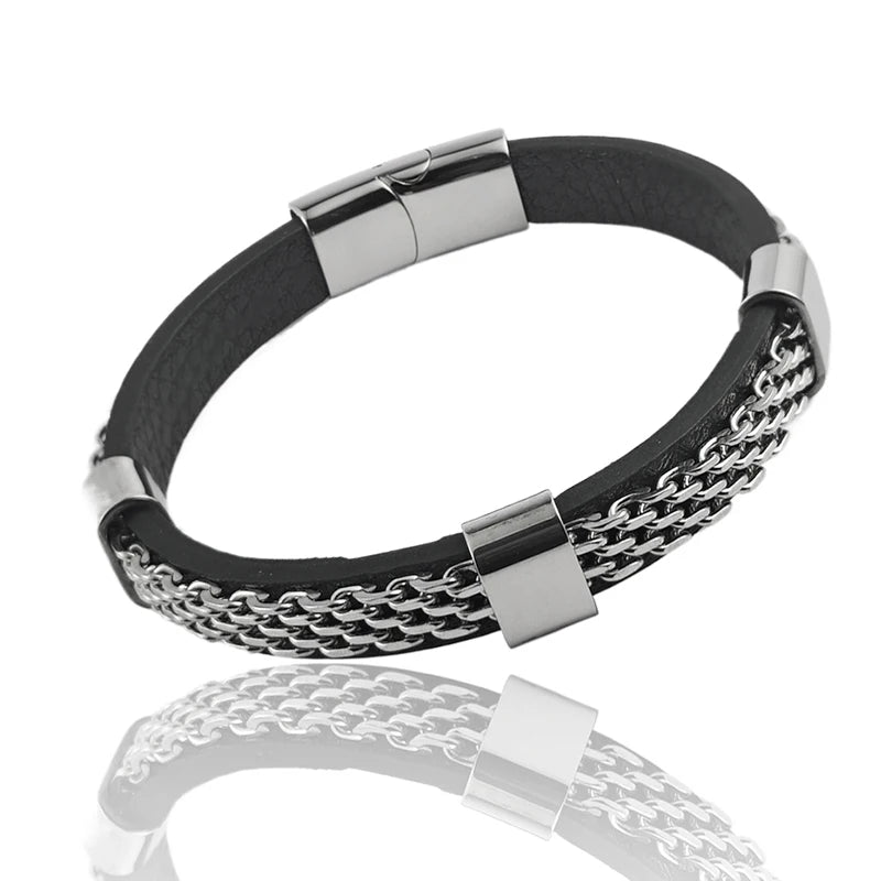 Magnetic Buckle Stainless Steel Rope Weaving Jewelry