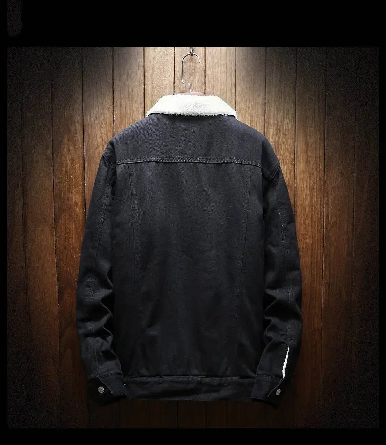 Men Winter Jean Jackets Outerwear Warm Denim Coats New Men Large Size Wool Liner Thicker Winter Denim Jackets