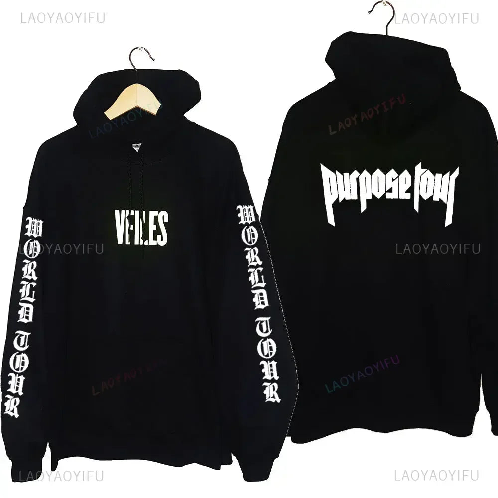 Hoodies Men Justin Bieber Purpose Tour fashion Print Hip Hop Streetwear Fleece Warm Hoody Men Women Pullover Hoodie Sweatshirt