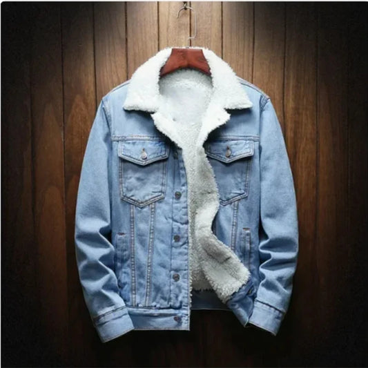 Men Winter Jean Jackets Outerwear Warm Denim Coats New Men Large Size Wool Liner Thicker Winter Denim Jackets