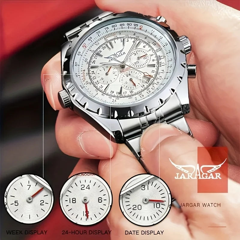 High-End Men's Watches Are a Stylish and Functionally Practical Mechanical Timepiece Made of Stainless Steel, Featuring a Hollow Design and a Large Dial. Its Attractive Appearance Makes It Suitable for Everyday Gifts, and It