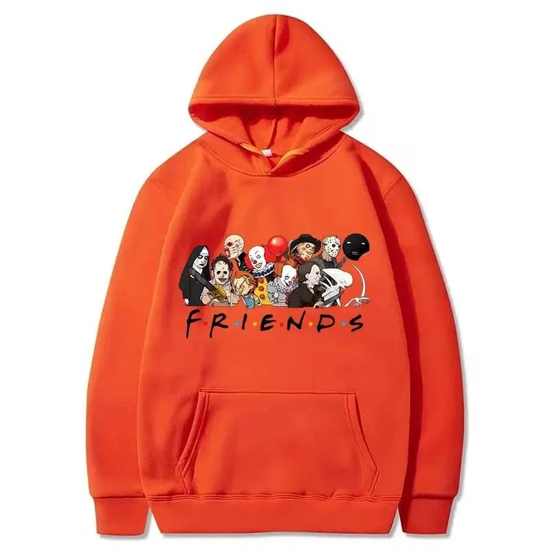 Halloween Hoodies Men Fashion Long Sleeve Friends Sweatshirts Women Novelty Horror Movie Casual Harajuku Pullovers Sudaderas