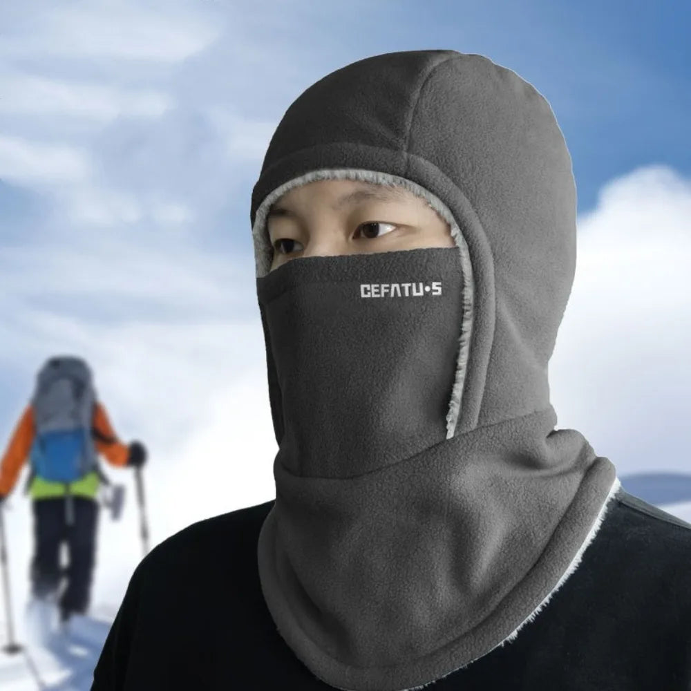 Warm Headgear Fleece Balaclava Cycling Cap Cold-proof Windproof Warm Hood and Hat Thicken Thermal Ski Windproof Cap Women Men