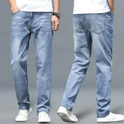 Jeans Men's Summer Straight Leg Loose Large Leg Autumn Thick Wear-resistant Men's Casual Pants Korean Trousers
