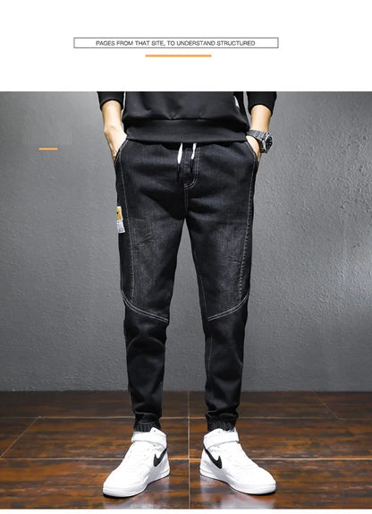 Mens Jeans Harem Pants Fashion Pockets Desinger Loose fit Baggy Moto Jeans Men Stretch Retro Streetwear Relaxed Tapered Jeans