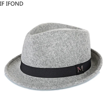 Men Winter Thick Warm Felt Fedora Hats Wool