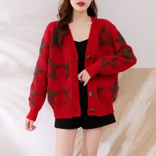 Outerwear Fashion 2025 Knitted Sweater Woman Coat Cardigan for Women Graphic Chic Youth Attractive Wear To Work Trend Casual Y2k