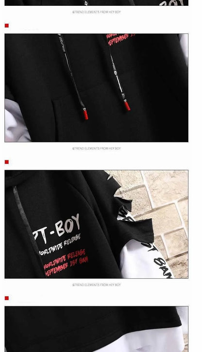 Men's Hoodies Male Casual Sweatshirts Streetwear Y2K Black Man Tops Korean Fashion Stylish Hip Hop Hoody Anime Dacning Clothing