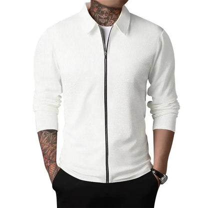 Outerwear Men's Autumn New Youth Waffle Lapel Slim Cardigan Men's Jacket  Ropa De Hombre Techwear Baseball Jacket Jaquetas